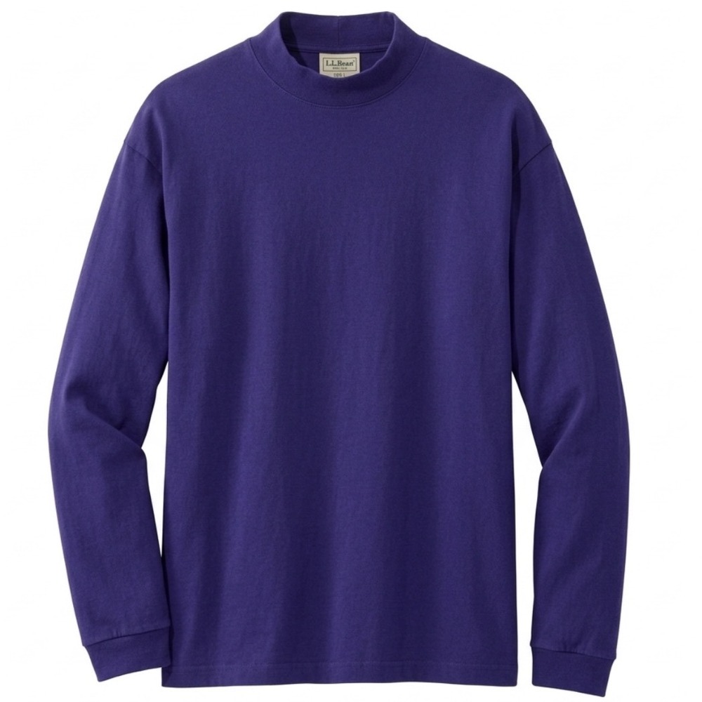 Vintage 1997 LL Bean Purple Mock Neck Sweatshirt XXL Made in USA Cotton Mens